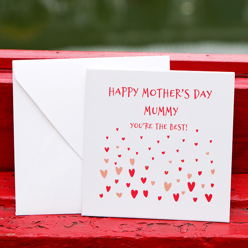 Wholesale of 10pcs/pack Paper Love MINI Square Mother's Day Greeting Cards